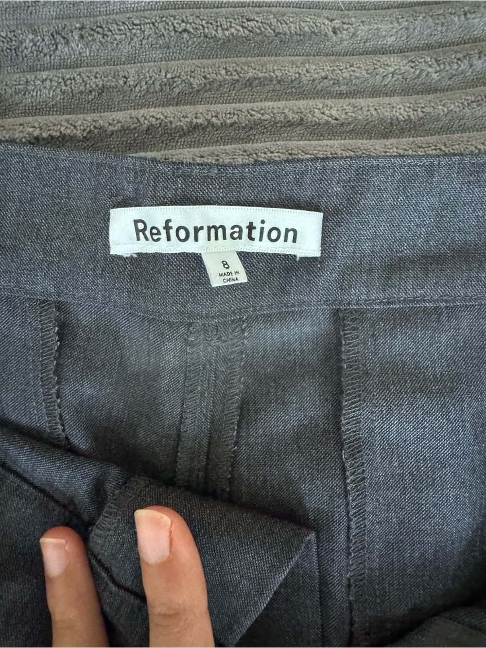 Reformation Men's Charcoal Gray Chinos